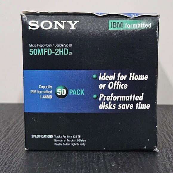 Sony | 3.5” High Density Micro Floppy Disc MFD 2HD 1.44MB | 25 Pack - Picture 4 of 7
